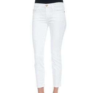 Current Elliott The Stiletto Cropped Skinny Jeans Sugar  White Size 30